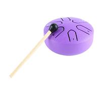 SUPYINI Percussion Instrument, 6 Tone Mini Tambourine, Meditation, Healing Concert, Suitable for Beginners, Adults and Children, Steel Tongue Drum, Ethereal Drum, Purple, Green, Navy, Gold (Purple)