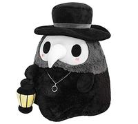 SUPYINI Plague Doctor Plush Toy, 20cm Halloween Luminous Plush Stuffed Doll, Plush Plague Doctor Doll for Halloween Decoration (Black)