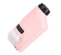 SUPYINI Portable Microscope, Illuminated Pocket Microscope 60x-120x, Pink Handheld Mini Toy with LED Light Source for Outdoor Exploration Observation