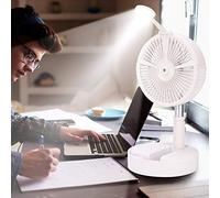 SUPYINI Portable Telescopic Fan Adjustable Folding Atomizing Fan for Home Office White 7200mAh Rechargeable 104cm