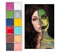 SUPYINI Professional 12 Colors Facial Painting Palette, Fast Drying Water Based Cosmetic Palette, for Makeup, Birthday Parties, with Body Painting