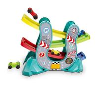 SUPYINI Racing Car Track Ramp Toy Set, Educational Toddler Racing Car Toy, Parking Garage, Develop Hand-Eye Coordination, Play On The Go With Toys (Green)