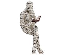 SUPYINI Resin Reading Woman Figure Innovative Lady Reading Pulp Shaping Bookcase Ornaments for Home Decoration G (F)