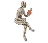SUPYINI Resin Reading Woman Figurine Innovative Lady Reading Pulp Shaping Bookshelf Ornaments Home Decoration G (B)