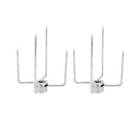 SUPYINI Rotisserie Fork Durable Stainless Steel 4 Claws for Electric BBQ Grills 2pcs, Perfect for Indoor and Outdoor BBQ Parties