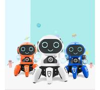 SUPYINI Six Claws Robot Toy with 90° Flexible Arms Movable Chassis Dancing Singing Light for Boys (Blue)
