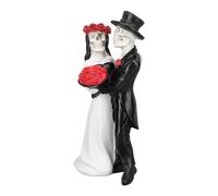 SUPYINI Skeleton Wedding Couple Statue Day of the Dead Dancing Skeleton Couple Halloween Romantic Wedding Bride and Groom Resin Figure