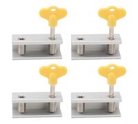 SUPYINI Sliding Window Lock, Security Window Stopper with Aluminum, Prevents Scratches, Vertical Key Design, 4pcs for Sliding Window, Easy Installation