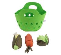 SUPYINI Soft Plush Vegetable Basket Playset for Kids with Stuffed Vegetable Toys, Carrot Cabbage Corn, Including
