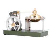 SUPYINI Steam Engine Model, Rhombus Connecting Rod Design with Dual Mini Generator Loads for Science Projects Classroom Presentation