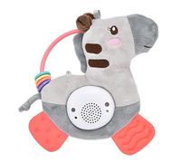 SUPYINI Teether Horse Doll Plush Toy for Babies with Silicone Feet 12 Songs Sound and Light Tactile Visual Stimulation Cute Animal Shape for Soothing Teething Pain 0-3 Years Old (Grey)