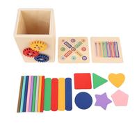 SUPYINI Wooden Shape Sorter Toy Wooden Shape Sorter Various Gears and Blocks Shapes Sorting Toy, Learning Educational Color Matching Cube for Toddlers