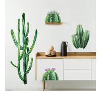 Supzone Cactus Wall Stickers Tropical Cacti Green Plants Cactus Wall Decals Peel and Stick Vinyl Wall Art Decor for Baby Nursery Living Room Bedroom Office Furniture Gifts for Mom
