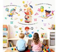 Supzone Reading Corner Wall Stickers Inspirational Quotes Wall Decals Art for Kids Girls Boy Nursery Classroom Library School Bedroom Decor