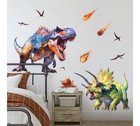 Supzone T-Rex Dinosaur Wall Stickers Large Tyrannosaurus Dino Wall Decals for Kids Bedroom Living Room Baby Nursery Wall Art Decor Brown