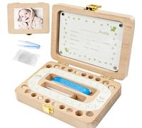 SUQ Baby Tooth Fairy Box with Photo Frame, Children's Teeth Storage Bag, Milk Tooth Box for Boys and Girls, Birth Gift, Christening, Birthday Kit for Girls and Boys