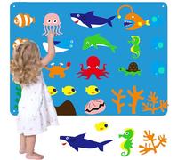 SUQ Felt Board, Story Board Set, Children's Teaching Felt, Interactive Boards for Kids Story, Storytelling Boards, for Kids Toddlers Gift, Toy for 3-6 Year Olds (Ocean)