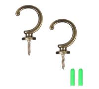 SUQ I OME 1 Pair of Curtain Holdbacks Curtain Tiebacks Hooks Wall Mounted Curtain Hooks for Window Drapery/Clothes/Coat/Hat/Towel (Antique Bronze)