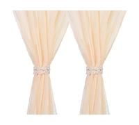 SUQ I OME 1 Pair of Pearl Beaded Flower Magnetic Curtain Tiebacks Curtain Tie Backs Curtains Holders for Home Office Decoration Curatin Holder Blingbling Curtain Holdbacks for Drapes