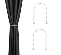 SUQ I OME 2 Pack of Crystal Beaded Curtain tiebacks Magnetic Curtain Tiebacks Holdbacks Curtain Clips Curatin Holder Blingbling Curtain Holdbacks for Drapes
