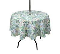 SUQ I OME Outdoor Tablecloth, Yellow Flora, 60'' Round with Zipper | zippered patio tablecloths