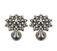 SUQ I OME Set of 2 Vintage Zinc Alloy Material Window Drapery Medallion Holdbacks, Curtain Tiebacks, Wall Hook, Tassel Holder, (Bronze Snowflake)