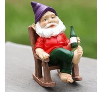 SUQ Mushroom Small Dwarf Outdoor Garden Ornaments, Miniature Cartoon Gnomes, Fairy tale Gnome Figurines, Cute Creative Miniature Dwarf Figurine Gift for Home Yard Potted Plants Lawn Decor(YY)