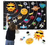SUQ Solar System Felt Board, 31PCS Story Board Set with 31PCS Patterns, Children's Teaching Felt, Interactive Boards for Kids Story, Storytelling Boards, for Kids Toddlers Gift, Toy for 3-6 Year Olds