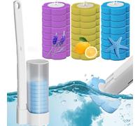 SUQ Toilet Wand Kit, Disposable Toilet Bowl Brush, Toilet Brush with Holder, Disposable Cleaning System kit, Toilet Bowl Cleaner Wands, Toilet Wand with 24 Refills