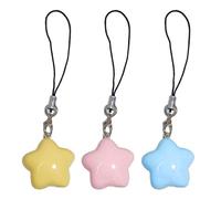 SUQIKMX 3Pcs Fat Star Phone Chacin Phone Charm Lanyard Strap Bag Hanging Pendant Decorations Ornament Fashion Jewelry Accessory, 7x2.5cm