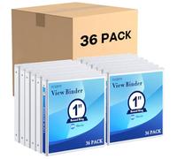 SUQJOY Durable 3 Ring Binders 1 Inch 36 Pack Bulk, Clear View Binders Bulk Three Ring Binders PVC Free, Fit for 8.5x11 inches for School or Office Supplie(White