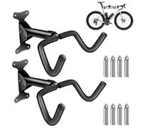 SuQurtom 2Pcs Bike Wall Mount Hanger Rack,Adjustable Bike Storage Rack,Wall Mounted Bike Hanger with Foam Padded Protective for Indoor or Garage Bike Storage and Space Saving