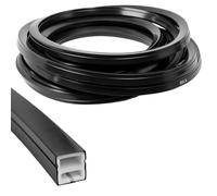SuQurtom LED Silicone Profile for Acoustic Panels - 5M Flexible Waterproof Diffuser Channel 12×12mm with End Caps & Mounting Clips, Spotless Neon Glow LED Strip Cover (Black)