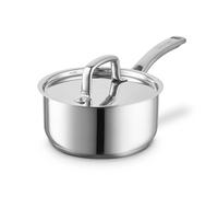 Sur La Table 16cm Saucepan, Riveted Steel Handle and Lid, Induction Compatible, Stainless Steel, SLT900221