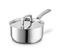 Sur La Table 18cm Saucepan, Riveted Steel Handle and Lid, Induction Compatible, Stainless Steel, SLT900222