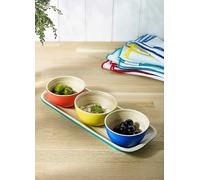 Sur La Table Colour Me Happy 4 Piece Bamboo Tray & Dipping Bowls