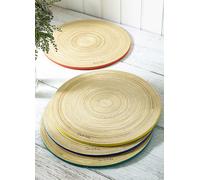 Sur La Table Colour Me Happy Set of 4 Mixed Coloured Mugs Bamboo Placemats Yellow