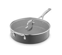 Sur La Table Hard Anodised 28cm Multi-pan with Tempered Glass Lid, Helper Handle, 10x Stronger Superior Non-Stick Ceramic Coating, Induction Compatible, Grey, SLT800375