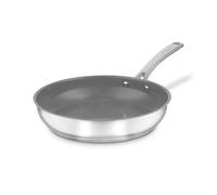 Sur La Table SLT900225 Stainless Steel 24cm Frying Pan, 10x Stronger Superior Ceramic Non-Stick Coating, Induction Compatible, Stainless Steel