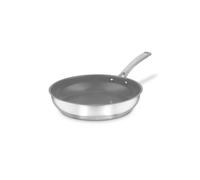 Sur La Table SLT900226 Stainless Steel 28cm Frying Pan, 10x Stronger Superior Ceramic Non-Stick Coating, Induction Compatible, Stainless Steel Sur La Table Silver A