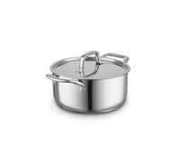 Sur La Table SLT900228 24cm Casserole with Lid, Riveted Steel Handles, Induction Compatible, Stainless Steel in Silver | Size: A Sur La Table Silver A