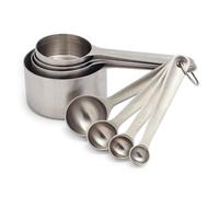 Sur La Table Stainless Steel Measuring Cups Spoons Set of 8 Silver