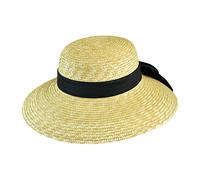 sur la tête Milan Straw Boater Sun Hat - Natural 1-Size