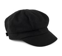 sur la tête Wool Blend Baker Boy Cap - Black