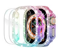 Surace 42mm Case Compatible with Apple Watch Case with Screen Protector, Bling Diamond Overall Protective Cover Compatible with Apple Watch Series 3/2/1, 42mm, Rainbow