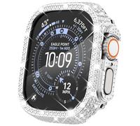 Surace 49mm Case Compatible with Apple Watch Ultra, Bling Case with Over 400 Crystal Diamonds Protective Cover Bumper for Apple Watch Ultra (49mm, Silver)