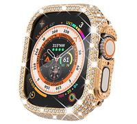 Surace 49mm Case Compatible with Apple Watch Ultra, Bling Case with Over 400 Crystal Diamonds Protective Cover Bumper for Apple Watch Ultra (49mm, Rose Gold) for Everyday Use, Casual Wear, Formal Wear
