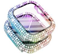 Surace Apple Watch Series 10 Case, 300 Crystal Diamonds with Screen Protector Overall Protective Face Cover Bling Bumper Case for Apple Watch 10 42mm, Rainbow