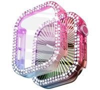 Surace Bling Apple Watch Case with Screen Protector Compatible with Apple Watch Series 11 Series 10 42mm, Crystal Diamond Overall Protective Case Face Cover Bumper 42mm, Rainbow