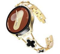 Surace Compatible with Samsung Galaxy Watch 8 40mm/44mm/Classic 46mm 2025, Diamond Metal Strap No Space Elegant Clover Bracelet Strap for Galaxy Watch8 Women, Gold/Black, Galaxy Watch 7/6/5/4/FE 40/44